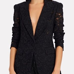 VERONICA BEARD Long and Lean Cotton Corded Lace Jacket Black Sz 2
